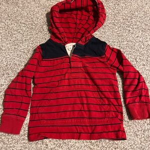 GAP Kids Red and Black Striped Hoodie